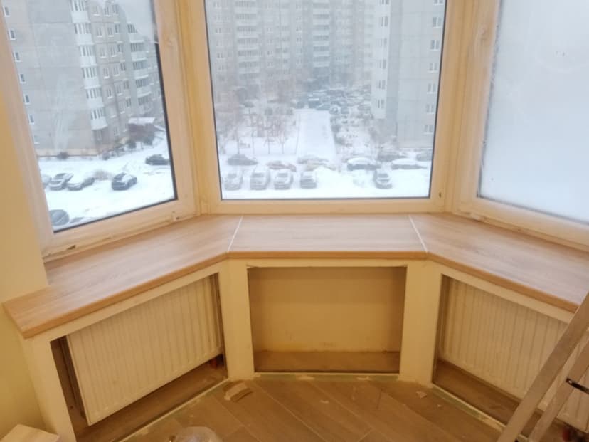 Установка подоконников из ЛДСП в СПб, ул. Малая Бухарестская